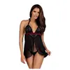 Obsessive Nuisette Babydoll Rossita Noire & Bordeaux