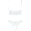 OBSESSIVE SETS Heavenlly - Ensemble Sexy à Entrejambe Ouverte - Blanc