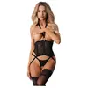 Obsessive   Corset Sans Bonnets & String Ouvert   Noir