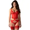 Obsessive Cupide Desir corset et string Rouge