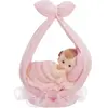 PARTYDECO Figurine petite fille dans une écharpe rose 11 cm - Rose