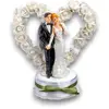 PARTYDECO Couple de mariés dans cur blanc 16 cm