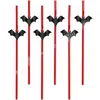 6 Pailles Chauve-souris 24cm - Rouge