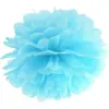 Pompon en papier bleu clair 25cm 