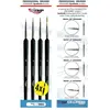 MIRAGE BRUSH SET de Standard de 4 pinceaux dans les tailles : 00, 0, 1, 2 (cheveux : synthétiques)  - Mirage Hobby Pinceau à maquettes  - 4100063