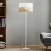 TK Lighting Lampadaire Linobianco, abat-jour en tissu et jute