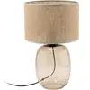 TK Lighting Lampe à poser Melody, hauteur 48 cm, verre brun, jute natu...