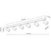 TK Lighting Spot pour plafond Top, blanc, 127 cm, à 6 lampes, métal, GU10