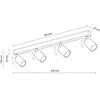 TK Lighting Spot pour plafond Top, noir, 83 cm, à 6 lampes, métal, GU10