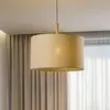 TK Lighting Suspension Deva Nature à 1 lampe, abat-jour tissu