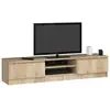 Meuble TV AKORD - Chêne Sonoma - 160 cm - 2 portes - 2 étagères
