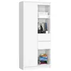 Bibliothèque de bureau AKORD R15 Blanche 80 cm 1 porte 2 tiroirs façad...