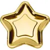 Monnikendam.nl Party Deco CF Lot de 6 Assiettes en Forme d'étoile Doré