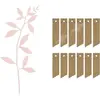 Branche avec décor de feuilles, rose poudré avec étiquettes