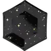 Party-Decoration 6 assiettes carton hexagonal étoiles or 20cm noir - générique tpp28-010