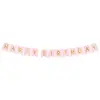 PartyDeco Guirlande en carton happy birthday rose et dorée 15 x 175 cm - Rose