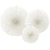 3 éventails déco blanc cassé 23-32-40cm - partydeco rpk9-008z