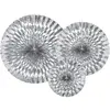 3 ÉVENTAILS DÉCO ARGENT 23-32-40CM