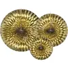 3 ÉVENTAILS DÉCO OR 23-32-40CM