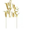 PartyDeco Cake Topper - Mr & Ms - Or - 25,5 cm - Personnalisable - Finition Or