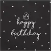 Party-Decoration Serviette en papier - Happy Birthday - Noir - Paquet de 20 - 33cm - Décoration chic