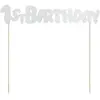 Décoration pour gâteau 1st Birthday argent pailleté