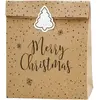Sacs cadeaux Joyeux Noël, kraft, 25x11x27cm (1 paquet / 3 pièces)