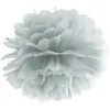 Pompon en papier argent 25cm 