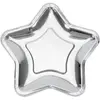 Assiettes étoiles, argent, 23 cm (1 paquet / 6 pièces)