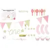PartyDeco Décorations danniversaire pour le 1er anniversaire - Set en rose et or