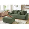 Canapé droit convertible coffre ENVY velours côtelé avec pouf Bobochic
