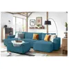 Bobochic - Fauteuil & pouf Pouf nihad velours côtelé Bleu clair