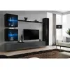 AC-Deco Meuble TV Mural Design "Switch XVIII" 280cm Gris & Noir