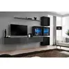 Meuble TV Mural Design "Switch XIX" 310cm Gris & Noir
