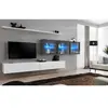 Meuble TV Mural Design "Switch XVII" 340cm Blanc & Gris