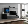 AC-DÉCO Meuble TV Mural Design "Switch XV" 260cm Gris & Noir
