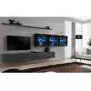 Meuble TV Mural Design "Switch XVII" 340cm Gris & Noir