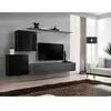 AC-DÉCO Meuble TV Mural Design "Switch V" 250cm Noir & Gris
