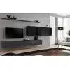 Paris Prix Meuble TV Mural Design "Switch VII" 340cm Gris & Noir