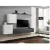 AC-DÉCO Meuble TV Mural Design "Switch V" 250cm Blanc & Gris