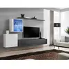 AC-DÉCO Meuble TV Mural Design "Switch XV" 260cm Gris & Blanc