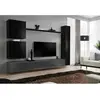 AC-DÉCO Meuble TV Mural Design "Switch VIII" 280cm Noir & Gris