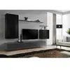 AC-DÉCO Meuble TV Mural Design "Switch II" 270cm Noir & Gris
