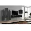 Paris Prix Meuble TV Mural Design "Switch III" 330cm Gris & Noir