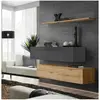 Commode AC-DÉCO Switch SB II - 2 bancs TV - 1 étagère - Bois et graphite