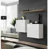 Paris Prix Lot de 2 Blocs & Etagère Switch SBI 130cm Blanc & Naturel