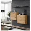 AC-DÉCO Commode - Switch Sb I - 2 Vitrines Carrées - 1 Étagère - Bois Et Noir - Modèle 1
