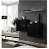 AC-DÉCO Commode - Switch Sb I - 2 Vitrines Carrées - 1 Étagère - Bois Et Noir - Modèle 2