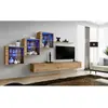 AC-DÉCO Ensemble Mural - Switch Xx - 3 Vitrines - 2 Bancs Tv - 1 Étagère - Bois