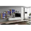 AC-DÉCO Meuble TV Mural Design "Switch XX" 330cm Blanc & Naturel